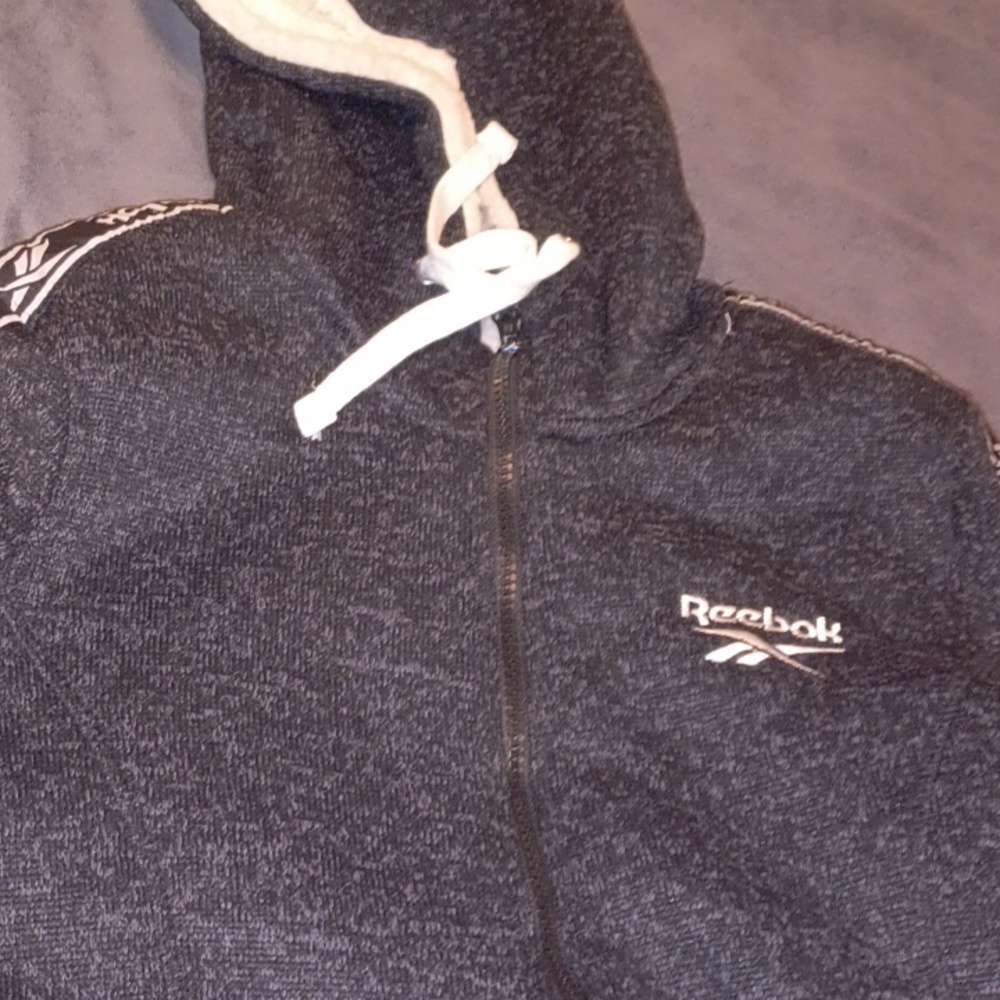 Reebok Black and Cream Fleece Jacket